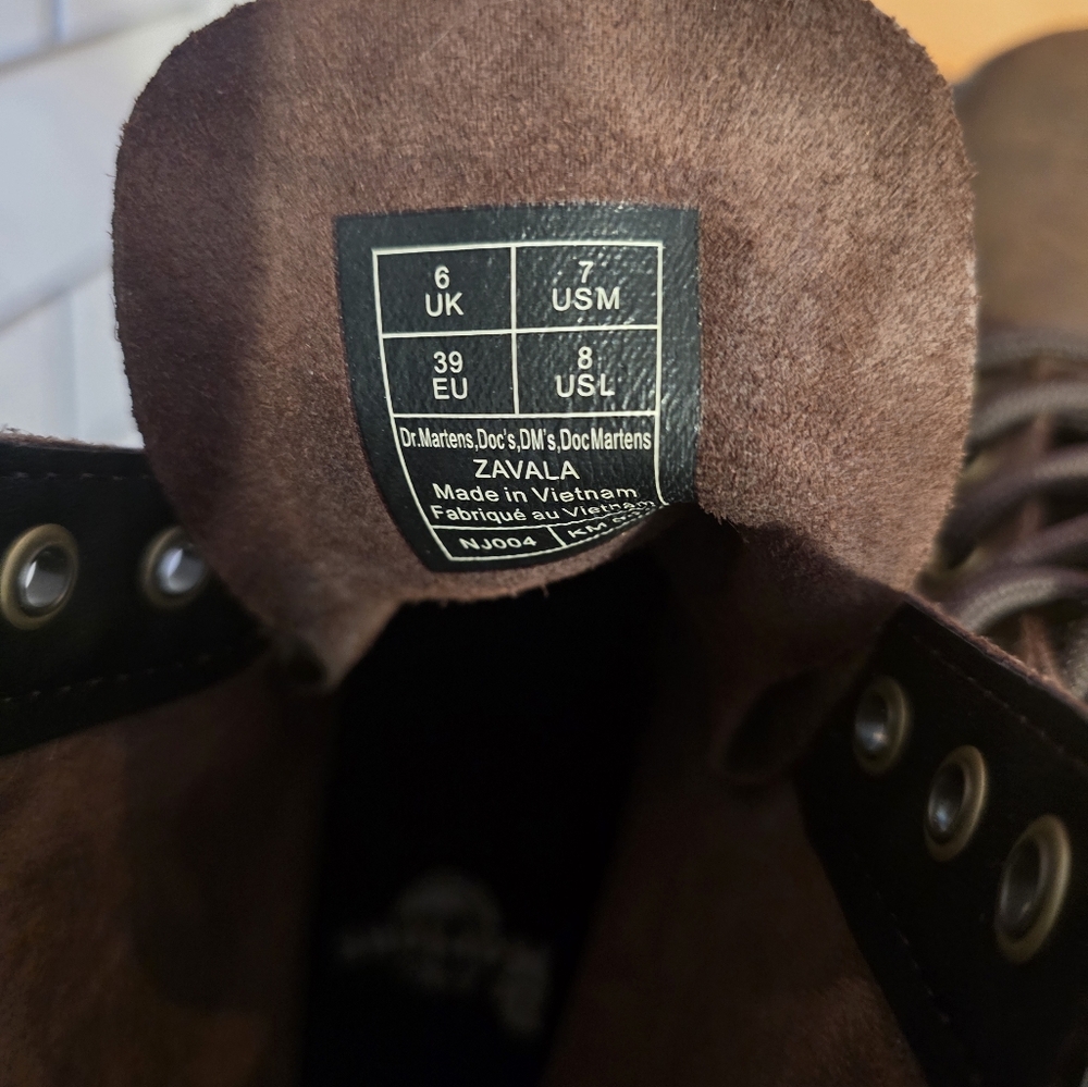 Dr. Martens Dark Brown Leather Boots - Picture 3 of 4